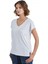 BLACKSPADE-60400-KADIN Kısa Kollu V Yaka T-Shirt-Gri 4