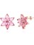 Gümüş Rose Pembe Lotus Çiçeği Çivili Kadın Küpe 1