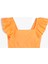 Keten Crop Bluz Kelebek Kollu Kare Yaka 1