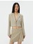 Crop Blazer Ceket Düğmeli Dikiş Detaylı Cepli Modal Karışımlı 3