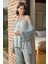 24093 Hamile Lohusa Sabahlıklı Pijama Takım-Yeşil 1
