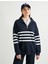 Dik Yaka Sweatshirt Oversize Yarım Fermuarlı 3