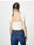 Sırt Dekolteli Tişört Crop Kısa Kollu Fitilli Slim Fit 4