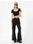 Sırt Dekolteli Tişört Crop Kısa Kollu Fitilli Slim Fit 2