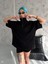 Unisex Yarım Fermuarlı Basic T-Shirt - Siyah 2