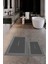 Dijital Baskılı Yıkanabilir Home Yazılı Ikili Banyo Paspası, Klozet-3-Gri, 2
