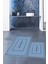 Dijital Baskılı Yıkanabilir Sade Bathroom Yazılı Ikili Banyo Paspası, Klozet-4-Mavi, 1