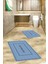 Dijital Baskılı Yıkanabilir Sade Bathroom Yazılı Ikili Banyo Paspası, Klozet-4-Mavi, 3