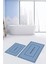 Dijital Baskılı Yıkanabilir Sade Bathroom Yazılı Ikili Banyo Paspası, Klozet-4-Mavi, 5