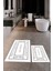 Dijital Baskılı Yıkanabilir Desenli Bathroom Yazılı Ikili Banyo Paspası, Klozet-5-Beyaz, 2