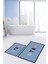 Dijital Baskılı Yıkanabilir Renkli Bath Yazılı Ikili Banyo Paspası, Klozet-8-Mavi, 4
