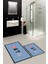 Dijital Baskılı Yıkanabilir Renkli Bath Yazılı Ikili Banyo Paspası, Klozet-8-Mavi, 5