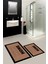 Dijital Baskılı Yıkanabilir Home Yazılı Ikili Banyo Halısı Paspas, Klozet-13-Kahve, 4