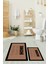Dijital Baskılı Yıkanabilir Home Yazılı Ikili Banyo Halısı Paspas, Klozet-13-Kahve, 5