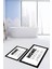 Dijital Baskılı Yıkanabilir Home Yazılı Ikili Banyo Halısı Paspas, Klozet-13-Beyaz, 3