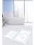 Dijital Baskılı Yıkanabilir Çerçeveli Ayak Izi Desenli Ikili Banyo Halısı, Klozet-18-Beyaz, 3