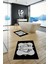 Dijital Baskılı Yıkanabilir Modern Ayak Izi Desenli Ikili Banyo Halısı, Klozet-20-Siyah, 1