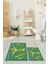 Dijital Baskılı Yıkanabilir Kaktüs Desenli Ikili Banyo Halısı Paspas, Klozet-23-Yeşil, 4