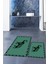 Dijital Baskılı Yıkanabilir Fil Desenli Ikili Banyo Halısı Paspas, Klozet-32-Yeşil, 4