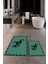 Dijital Baskılı Yıkanabilir Fil Desenli Ikili Banyo Halısı Paspas, Klozet-32-Yeşil, 5