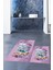 Dijital Baskılı Yıkanabilir Renkli Etnik Yaprak Desen Ikili Banyo Halısı, Klozet-25-Pembe, 5