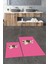 Dijital Baskılı Yıkanabilir Sevimli Köpek Ikili Banyo Halısı Paspas, Klozet-38-Pembe, 2