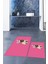 Dijital Baskılı Yıkanabilir Sevimli Köpek Ikili Banyo Halısı Paspas, Klozet-38-Pembe, 3