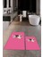 Dijital Baskılı Yıkanabilir Sevimli Köpek Ikili Banyo Halısı Paspas, Klozet-38-Pembe, 4