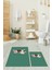 Dijital Baskılı Yıkanabilir Sevimli Köpek Ikili Banyo Halısı Paspas, Klozet-38-Yeşil, 1