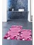 3d Dijital Baskılı Yıkanabilir Modern Desenli Ikili Banyo Halısı Paspas, Klozet-47-Pembe, 2