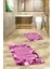 3d Dijital Baskılı Yıkanabilir Modern Desenli Ikili Banyo Halısı Paspas, Klozet-47-Pembe, 4