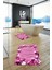 3d Dijital Baskılı Yıkanabilir Modern Desenli Ikili Banyo Halısı Paspas, Klozet-47-Pembe, 5