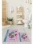 Dijital Baskılı Yıkanabilir Renkli Fil Desenli Ikili Banyo Halısı Paspas, Klozet-31-Pembe, 2