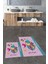 Dijital Baskılı Yıkanabilir Renkli Fil Desenli Ikili Banyo Halısı Paspas, Klozet-31-Pembe, 3
