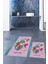Dijital Baskılı Yıkanabilir Renkli Fil Desenli Ikili Banyo Halısı Paspas, Klozet-31-Pembe, 4