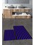 Dijital Baskılı Yıkanabilir Çizgili Modern Ikili Banyo Halısı Paspas, Klozet-50-Mor, 1