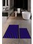 Dijital Baskılı Yıkanabilir Çizgili Modern Ikili Banyo Halısı Paspas, Klozet-50-Mor, 3