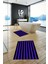 Dijital Baskılı Yıkanabilir Çizgili Modern Ikili Banyo Halısı Paspas, Klozet-50-Mor, 5