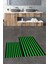 Dijital Baskılı Yıkanabilir Çizgili Modern Ikili Banyo Halısı Paspas, Klozet-50-Yeşil, 1