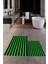Dijital Baskılı Yıkanabilir Çizgili Modern Ikili Banyo Halısı Paspas, Klozet-50-Yeşil, 3
