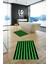 Dijital Baskılı Yıkanabilir Çizgili Modern Ikili Banyo Halısı Paspas, Klozet-50-Yeşil, 5