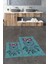 Dijital Baskılı Yıkanabilir Baykuş Desenli Ikili Banyo Halısı Paspas, Klozet-35-Mavi, 3