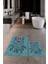 Dijital Baskılı Yıkanabilir Baykuş Desenli Ikili Banyo Halısı Paspas, Klozet-35-Mavi, 5