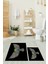 Dijital Baskılı Yıkanabilir Rengarenk Baykuş Ikili Banyo Halısı Paspas, Klozet-37-Siyah, 1