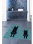 Dijital Baskılı Yıkanabilir Sevimli Kedi Ikili Banyo Halısı Paspas, Klozet-39-Mavi, 3