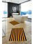 Dijital Baskılı Yıkanabilir Çizgili Modern Ikili Banyo Halısı Paspas, Klozet-50-Turuncu, 5