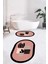 Dijital Baskılı Yıkanabilir Kaktüs Çiçek Desenli Ikili Oval Banyo Halısı, Klozet-22-Pembe, 1