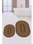 Dijital Baskılı Yıkanabilir Desenli Bathroom Yazılı Oval Banyo Paspası, Klozet-05-Kahve, 2
