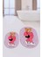 Dijital Baskılı Yıkanabilir Ayıcık Desenli Ikili Banyo Halısı Paspas Oval, Klozet-34-Pembe, 5