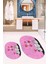 Dijital Baskılı Yıkanabilir Kalipli Kediler Desenli Ikili Banyo Halısı Oval, Klozet-42-Pembe, 3